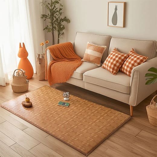 Tapete Tatami em Rattan trançado com núcleo de espuma viscoelástica (memory foam) e estrutura dobrável. Superfície de alta respirabilidade para conforto térmico e base antiderrapante de segurança. Ideal para uso no verão e fácil armazenamento. Cor: Âmbar