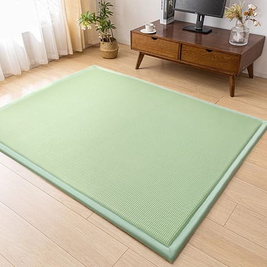 Tapete Tatami Cooling em espuma viscoelástica espessa com tecnologia ultra-silenciosa e resfriamento passivo. Possui superfície macia de alta absorção de impacto e base antiderrapante, sendo ideal para dormitórios e áreas infantis. Cor: Verde Menta